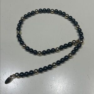 Vintage Hematite and Gold Beaded Necklace